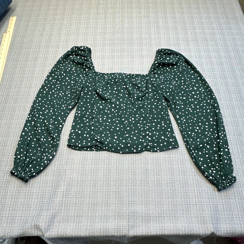 Abercrombie Cottagecore Smocked Floral Crop Top Medium Square Neck Prairie